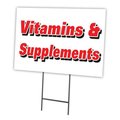 Signmission Vitamins & Supplements Yard Sign & Stake outdoor plastic coroplast window C-1216-DS-Vitamins & Supplements